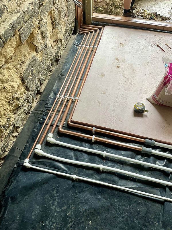 Underfloor heating – Sheep shed conversion, Kent, photo 2