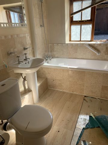 Bathroom before and after
